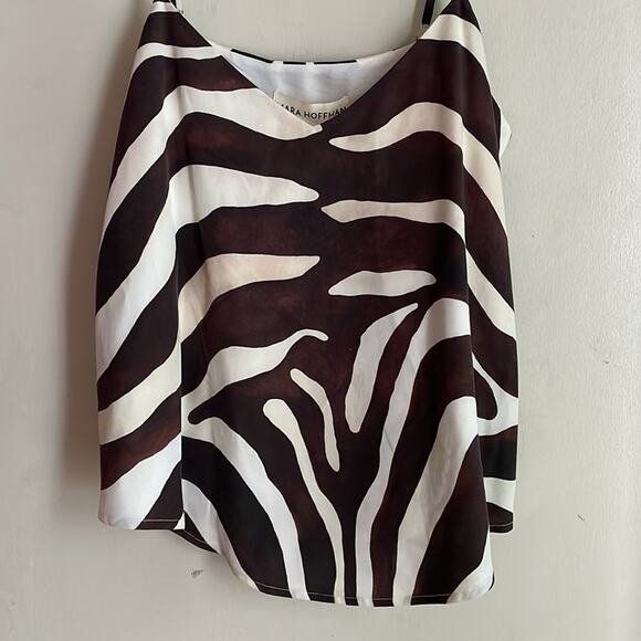 Mara Hoffman Zebra Tank Top Cream Brown Multi - Picture 5 of 16